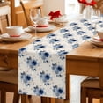 thumbnail image 5 of Navy Blue Spring Floral Table Runner 48 Inches, Farmhouse Flowers Modern Art Bed Runner Dresser Scarves Tabletop for Indoor Outdoor Parties/Ceremony/Banquet, 13" x 48", 5 of 8