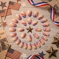 thumbnail image 5 of 24 Piece Retro Gorgeous Independence Day Nail Art Set, Patriotic 4th of July Nail Stickers Wraps for Women, DIY Press on Nails, 5 of 6