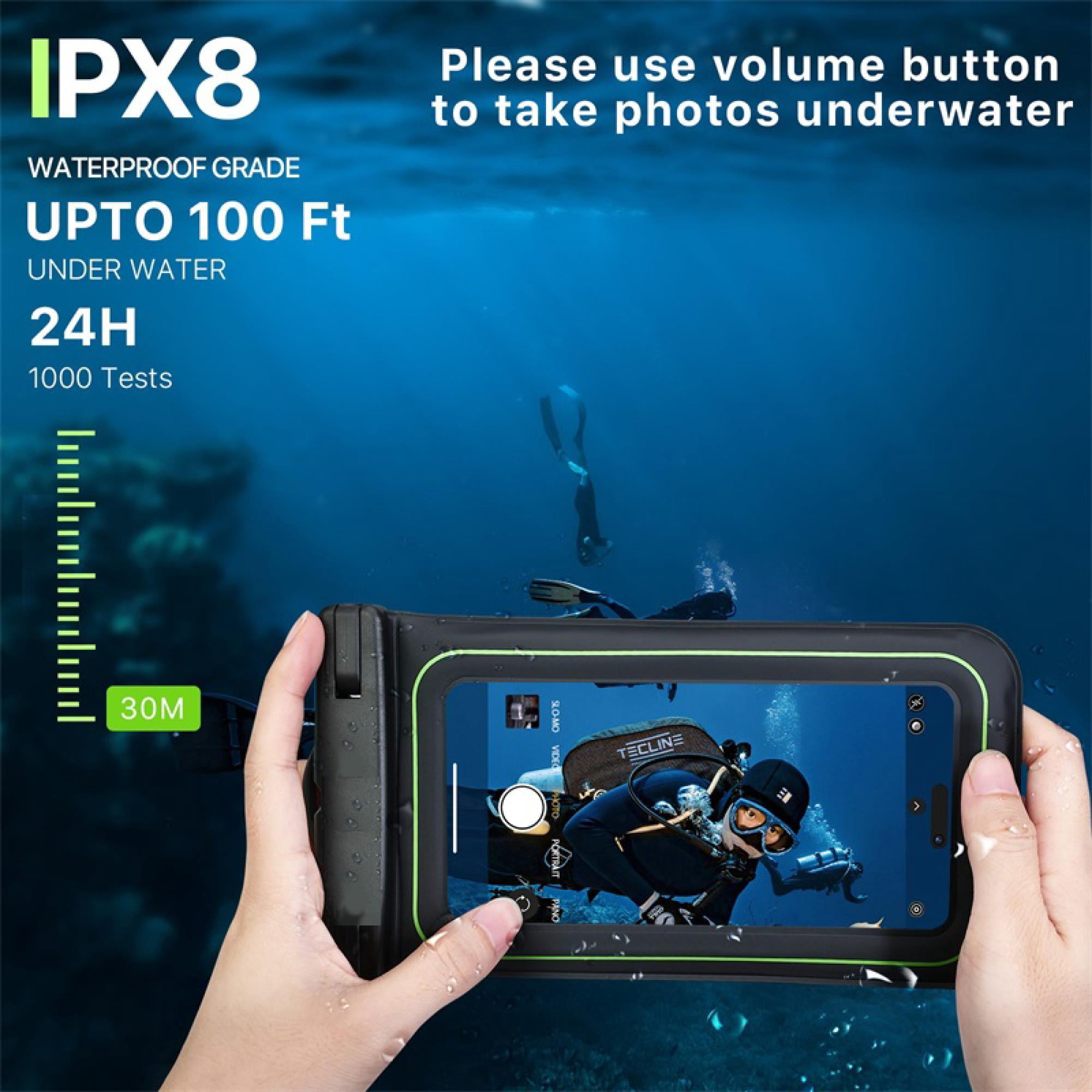 2-Pack Universal Floating Waterproof Phone Pouches – IPX8 Certified, Touchscreen Friendly, Lanyard Included – Fits Most Smartphones (Black)