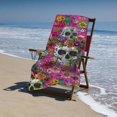 thumbnail image 4 of PHYHOO Skull and Highly Absorbent Microfiber Bath Towel Quick Dry Blanket 30x60in, 4 of 8
