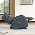 thumbnail image 5 of ReNest Dual Motor Power Lift Recliner with Massage and Heat, Top-Grain Leather, USB and Type-C Charging，Navy, 5 of 24