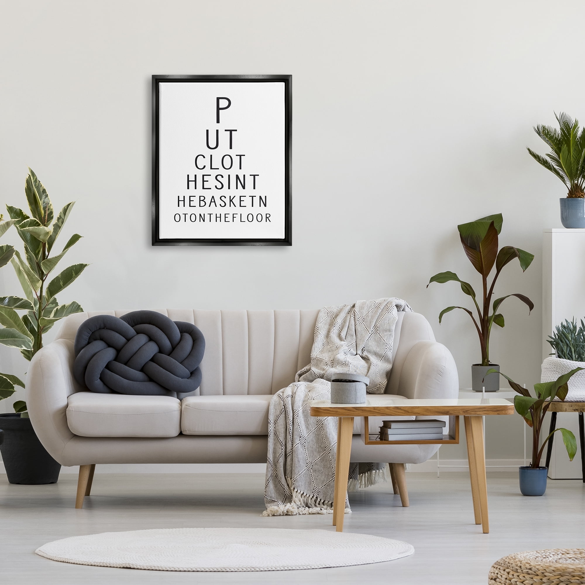 Stupell Industries Minimal Laundry Humor Typography Painting Black Floater Framed Art Print Wall Art, 25 x 31
