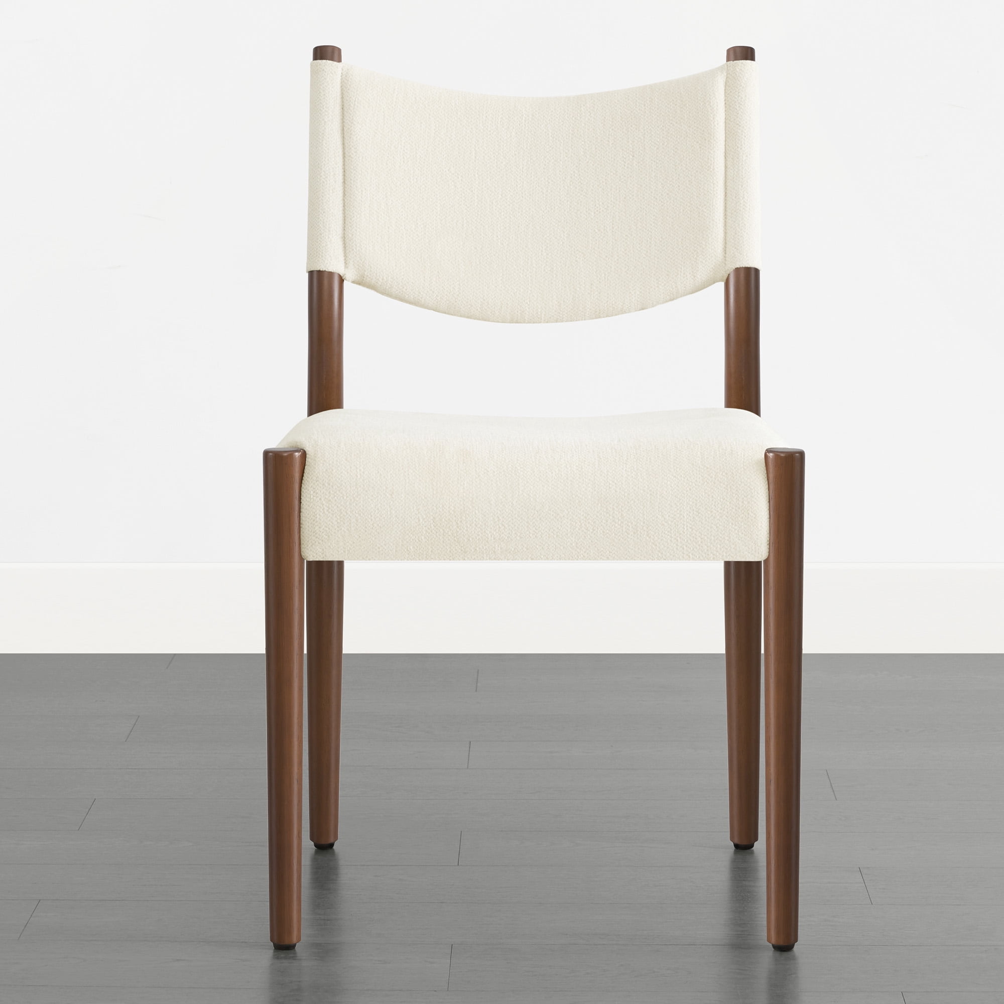 Spruce & Spring Solid Rubber Wood Dining Chair, Spill-Resistant & Stain-Resistant Chenille Fabric, Modern Upholstered Seat with Ergonomic Back, for Kitchen Living Room, Linen, Set of 2