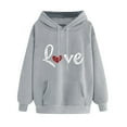 thumbnail image 2 of GaThRRgYP Long Sleeve Top for Woman Crewneck T-Shirts,Women's Print Winter Hoodie Pullover Long Sleeved Comfortable Sweatshirt Gray S, 2 of 6