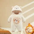 thumbnail image 2 of Baby Boys Romper Jumpsuit Warm Hooded Winter Clothing Beige Size 0-1 Months, 2 of 3