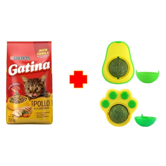Paquete Gatina 15 kg + 1 juguete con bola catnip Fancy pets
