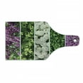 thumbnail image 1 of Flower Cutting Board, Collage Mix Diverse Herbs and Blossoming Bouquet Flowers Romantic Wedding Concept, Tempered Glass Cutting and Serving Board, Wine Bottle Shape, Green Violet, by Ambesonne, 1 of 1