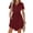 Wine, variant on Sentmoon Teen Dresses Oversized Short Sleeve Workout Dress Solid Color Loose V Neck with Drawstring Business Casual Dress for Women with Pockets Summer Stylish for Travel Green XXL