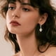 thumbnail image 4 of HomeKingdee 925 Silver-Plated Sea Blue Eye Pearl and Zirconia Drop Earrings - Dangle Earrings for Women Wedding Bridal Gift Jewelry, 4 of 8