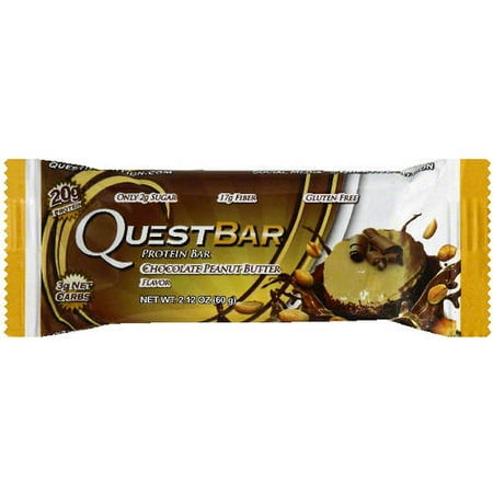 Quest Chocolate Bar Beurre d'arachide Barre de protéines, 2,12 oz (paquet de 12)