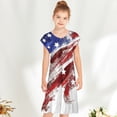 thumbnail image 2 of IROINNID Girls Summer Clothes Dress Independence Day Cute Short Sleeve Star Print Dress Outfits 8-9T, 2 of 5
