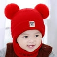 thumbnail image 5 of GRNSHTS Newborn Infant Kids Baby Boy Girl Pom Hat Winter Warm Knit Bobble Beanie Cap Scarf Set, 5 of 5