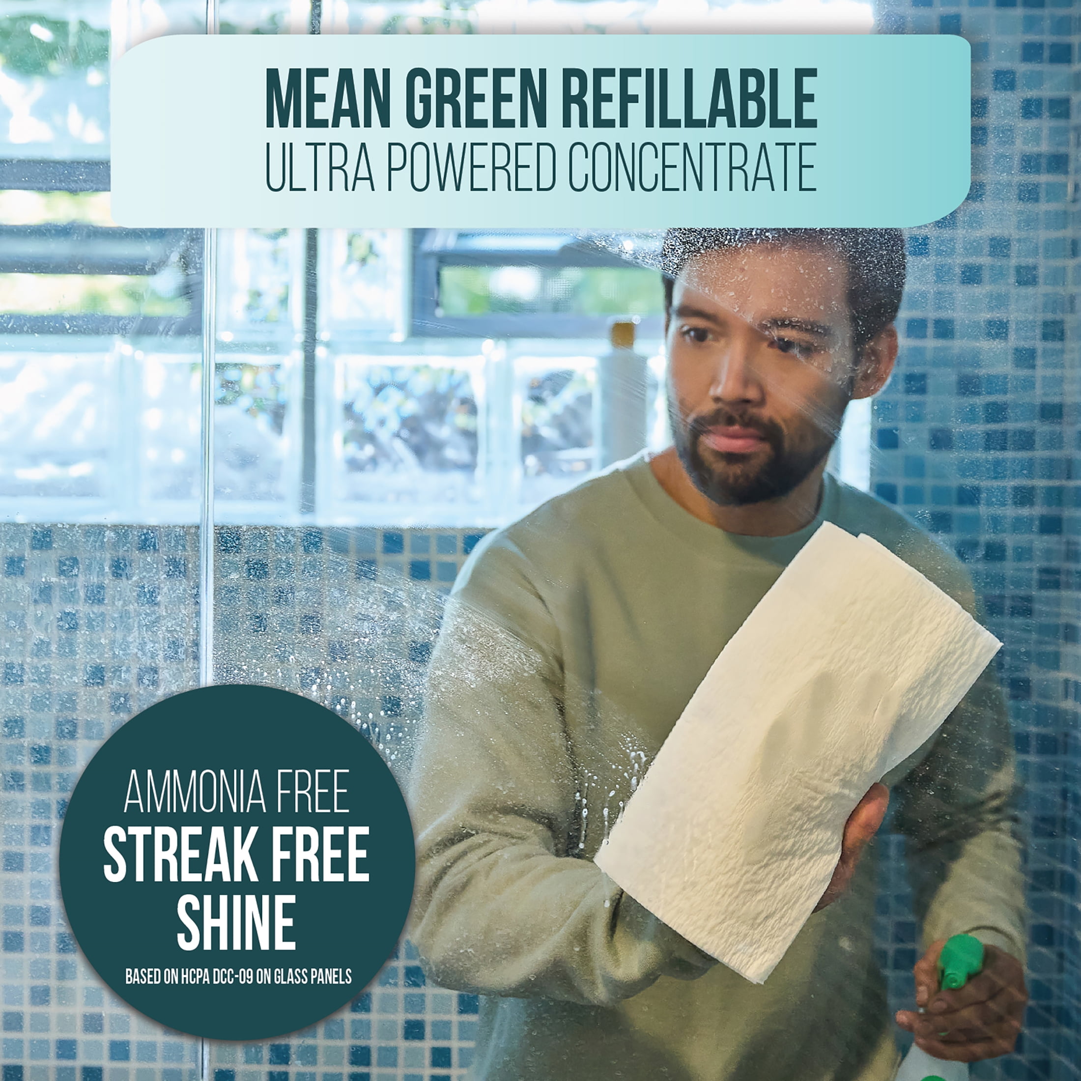 Mean Green Refillable Ultra Powered Concentrate Fresh Glass Cleaner, 28.6 oz