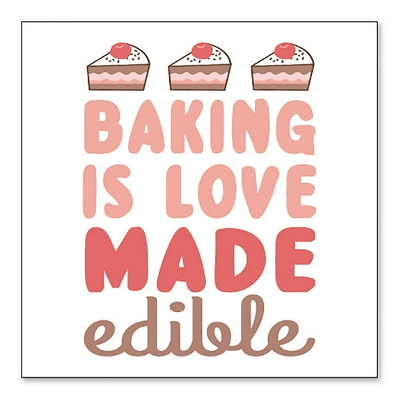 DistinctInk Custom Bumper Sticker - 4" x 4" Decorative Decal - White Background - Back is Love Made Edible