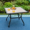 thumbnail image 5 of SUMMIT LIVING 5-Piece Outdoor Patio Dining Set, Square Wood-Look Patio Table and Swivel Textilene Chairs, Patio Sets for 4 People, Grayish-brown, 5 of 16