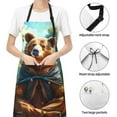 thumbnail image 4 of Kdxio Maple Meditating Bear Apron with Pockets Adjustable Kitchen Aprons for Men Women Waterproof Aprons for Cooking,Drawing,Crafting, Baking Household Cleaning, 4 of 8