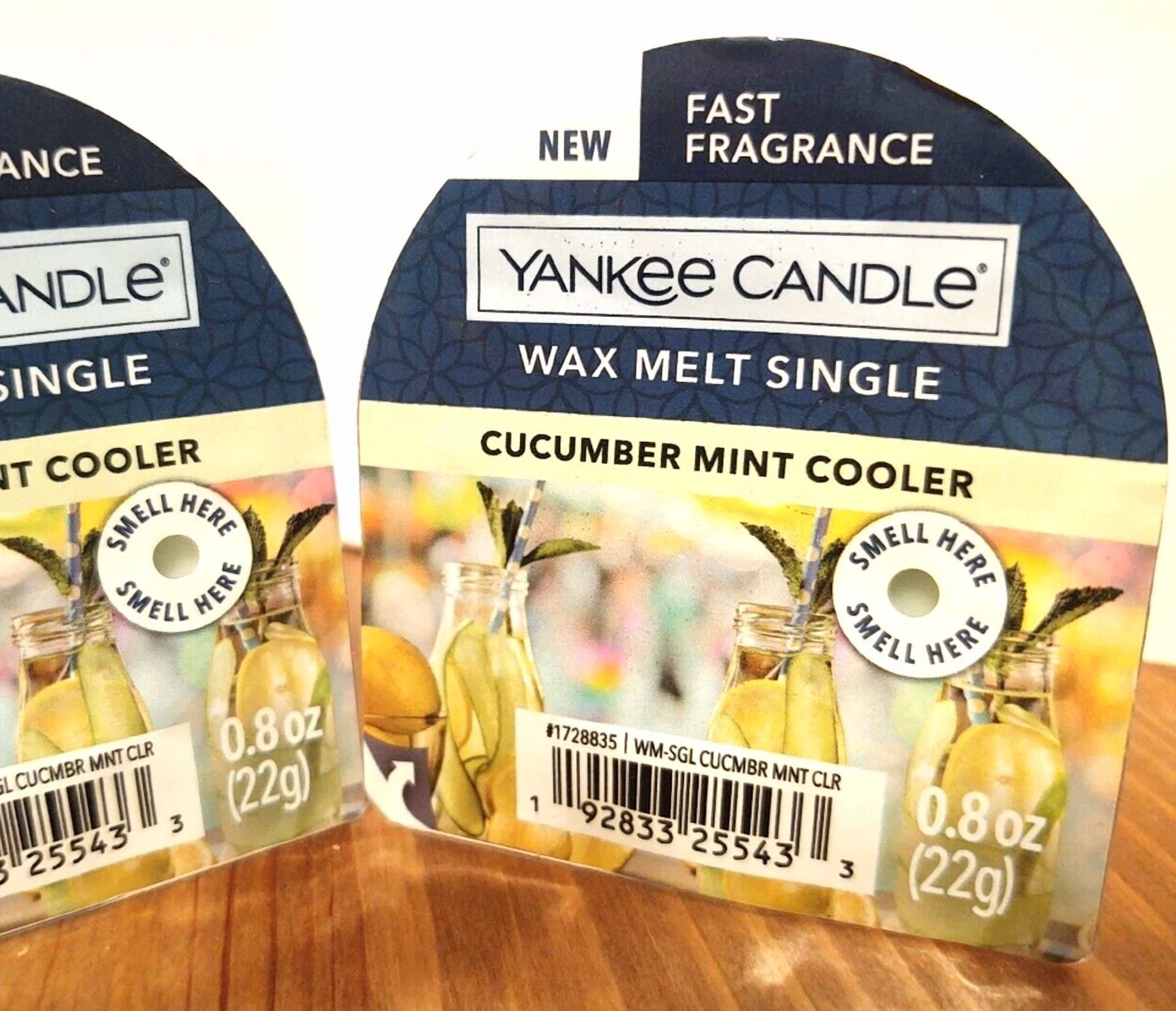 Yankee Candle Cucumber Mint Cooler Wax Melt Tart Singles X 2 0.8 Oz Each New