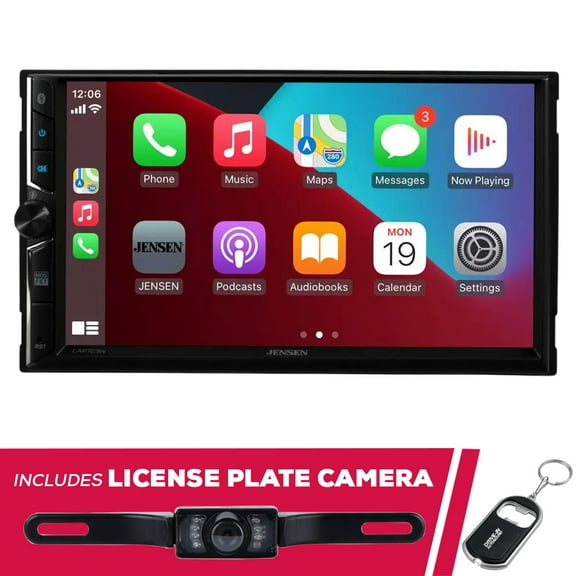 New Jensen CAR723W 7" Double-DIN Digital Multimedia w/ License Plate Camera