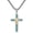 White4, variant on Cross Necklace for Men, Religious Necklace for Men, Dual-Tone Twisted Spiral Crucifix Pendant, White Gold & Gold Plated, Stainless Steel Byzantine Box Chain 22+2 Inch