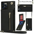 thumbnail image 1 of Wallet Case for  PU Zipper Wallet Smartphone Case with Card Holder & Shoulder Strap, 1 of 3
