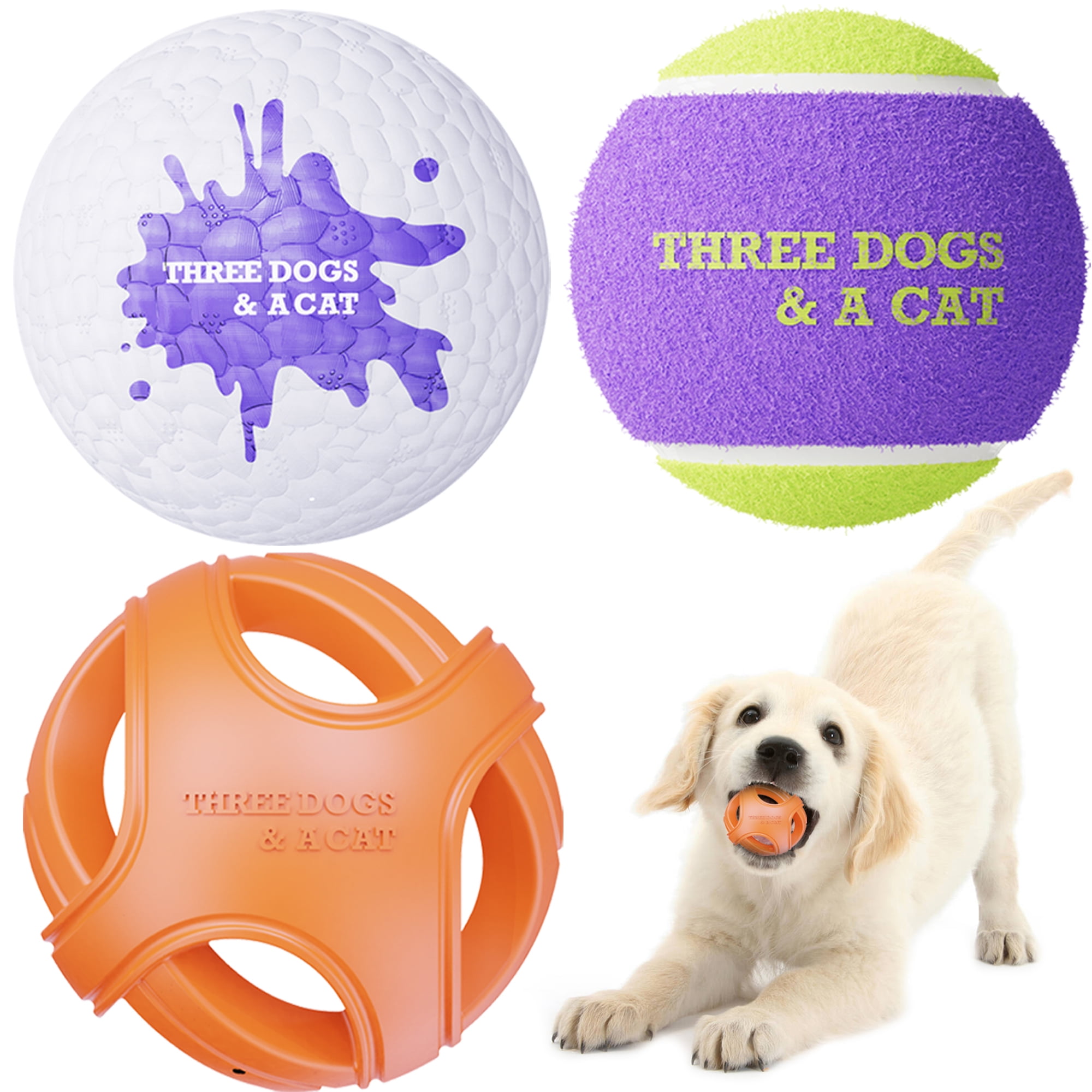 Suhaco Dog Toy Balls Interactive Fetch 3 Puzzle Balls Set, Three Dogs