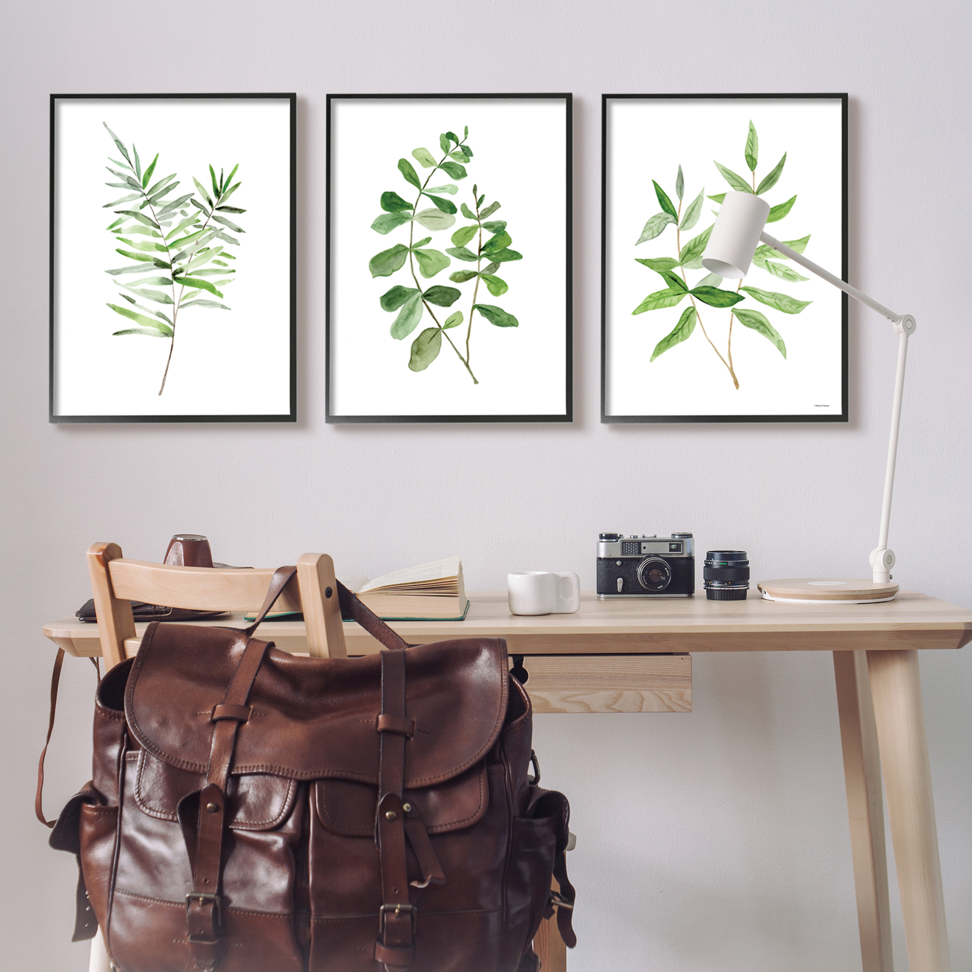 Stupell Kitchen Herb Bunches Botanicals Botanical & Floral Painting Black Framed Art Print Wall Art, Set of 3