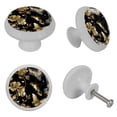 thumbnail image 4 of PhooArto Golden Flower Hummingbirds Pattern 4 PCS Crystal Glass Cabinet Knobs, Drawer Kitchen Cabinets Dresser Cupboard Wardrobe Pulls Handle - Glowing in the Dark, 4 of 7