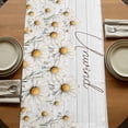 thumbnail image 5 of White Spring Floral 36 Inch Table Runner, Watercolor Daisy Vintage Flower Farmhouse Dresser Scarf Cotton & Linen Tablerunner for Dining/Kitchen Island/Holiday Party Décor Small 13" x 36", 5 of 9