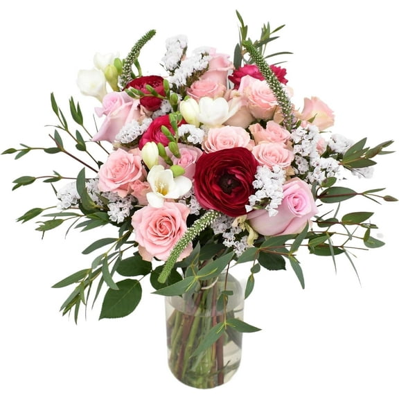 Lace Blooms by Arabella Bouquets with Free Glass Vase