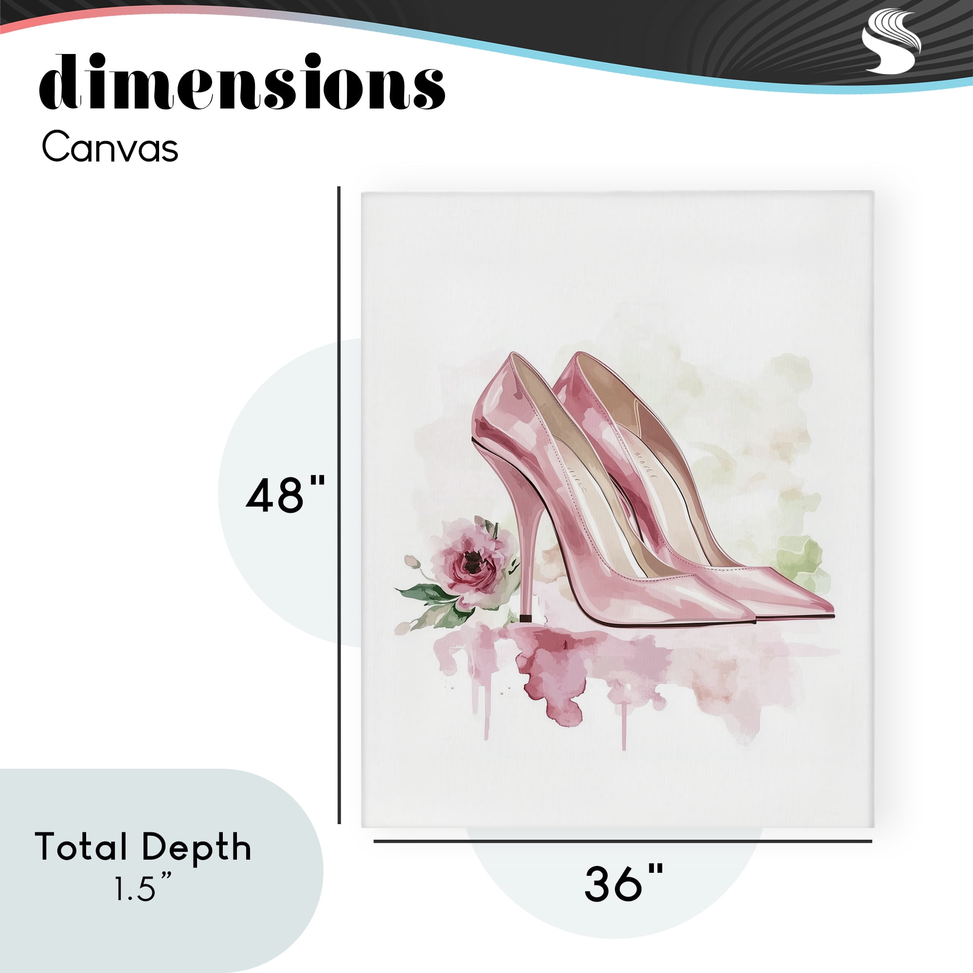 Rosy Pastel Heels Canvas Wall Art, design by Christine Simpson Art