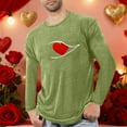thumbnail image 2 of Lovzfmll Haut à Manches Longues à Col Ras du Cou pour Homme, Imprimé Thème Love, Vêtement de Nuit Athlétique pour la Maison, Vert, 3TG, 2 of 4