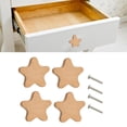 thumbnail image 5 of Tongina 4 Pieces Wooden Cabinet Knobs Furniture Knobs Modern with Screws Drawer Pull Knobs Wood Drawer Knobs for Shelf Kitchen Closet Star, 5 of 6