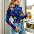 thumbnail image 5 of joogoo Cartoon Palm Trees Women's Mock Turtle Neck Long Sleeve Bodysuit M, 5 of 8
