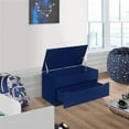 thumbnail image 3 of ZYPPP Chelsea Storage Bench with Drawer - Wooden Box Chest Organizer for Bedroom, Entryway, Living Room (Blue), 3 of 7