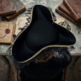 thumbnail image 4 of Slccxzc Non Woven Fabric Tricorn Pirate Hat Lace Trim Adult Headwear, 4 of 7