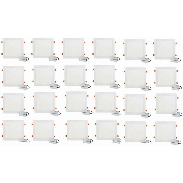 American Imaginations 24 Pieces Set Of 12-in. W Square Aluminum Semi-Recessed Pot Lights In White AI-29260