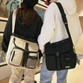 thumbnail image 3 of Crossbody Bag Large Capacity Adjustable Shoulder Strap Multiple Pockets Splash-resistant Wide Application Storage Nylon Casual Shoulder Messenger Bag Student Supply, 3 of 11