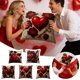 thumbnail image 1 of Funda De Almohada Funda de almohada de terciopelo rosa negra de 45 x 45 cm para coche, sofá, cojín, decoración floral para el hogar, San Valentín (1 unidad) JASKFLY, 1 of 8