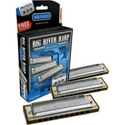 Hohner Big River Harp Pro Harmonica, 3-Pack, Keys C, G and A