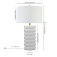 thumbnail image 5 of Evelyn&Zoe Zelda 25" Tall Glass Bubble Body Table Lamp with Fabric Shade in Matte White/Brass/White, 5 of 5
