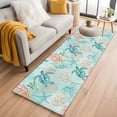 thumbnail image 2 of Teal Sea Turtle Starfish Runner Rugs 2x6 ft Summer Beach Coral Shell Blue Washable Hallway Rugs Non-Slip Floor Mats Absorbent Carpet Bedside Runners for Bedroom Kitchen Bathroom Laundry Room, 2 of 9