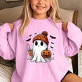 thumbnail image 6 of Enjoytime Halloween Crewneck Sweatshirt Ghost Graphic Long Sleeve Pullover Top Cute Fall Fashion Kids Clothes Girls 1-14 Years, 6 of 7
