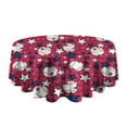 thumbnail image 5 of Red Baseballs and Stars Pattern Round Tablecloth 60"x60",Wrinkle Wipeable Table Cloth for Kitchen Dining Room Picnic Patio Party, 5 of 6