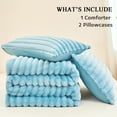 thumbnail image 6 of ZRNBAST Luxury Fluffy Fuzzy Queen Comforter Set 3 Pieces Light Blue Plush Fleece Comforter Bedding Set Heavy Faux Fur Comforter with 2 Pillowcases(Light Blue,Queen), 6 of 7