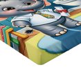 thumbnail image 2 of Ambesonne Cartoon Fitted Sheet, Potty Training Elephant Art, Full Size, Purpleblue Multicolor, 2 of 3