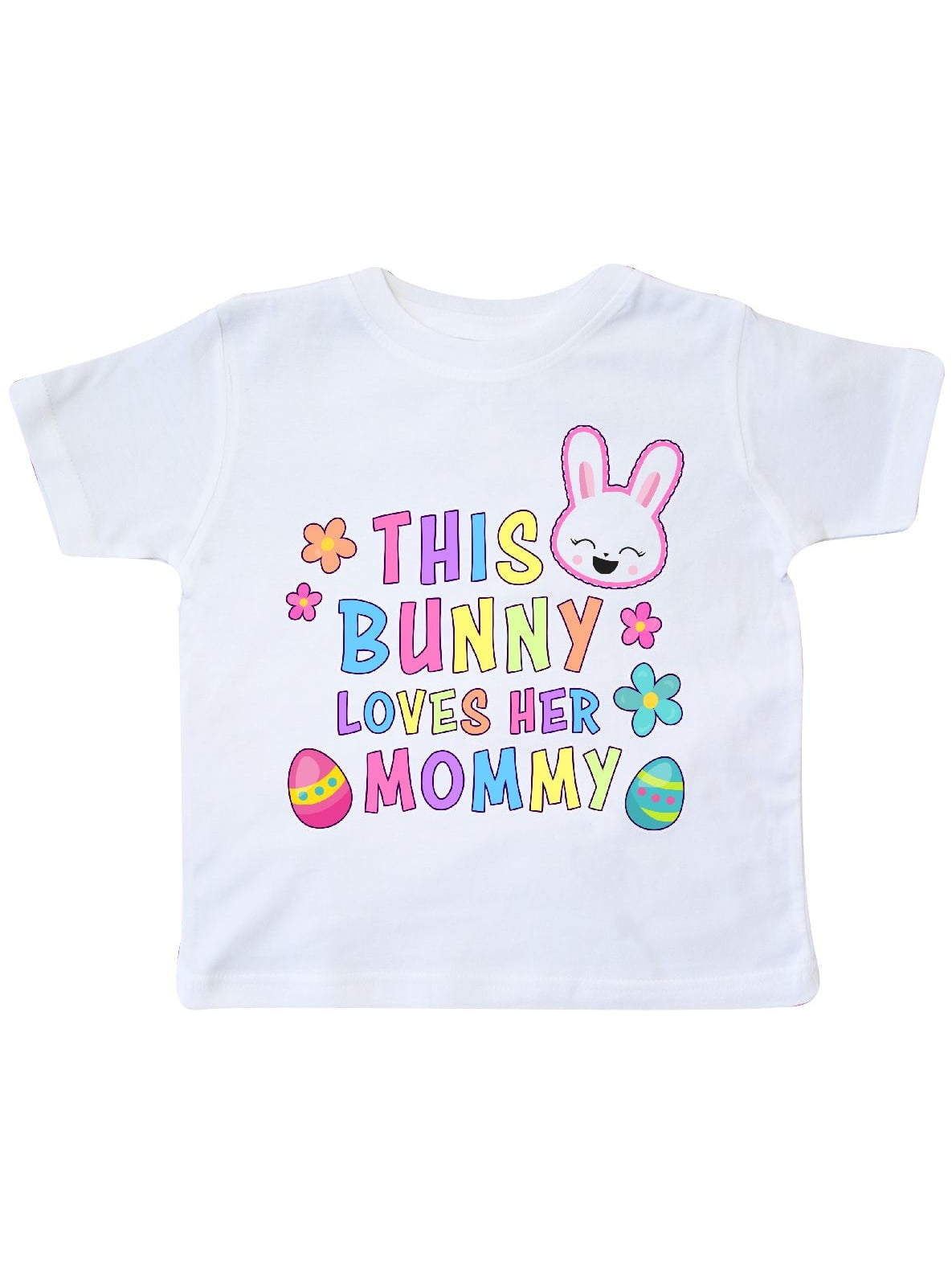 inktastic My Mommy Loves Me with Bunny and Easter Eggs Toddler T-Shirt
