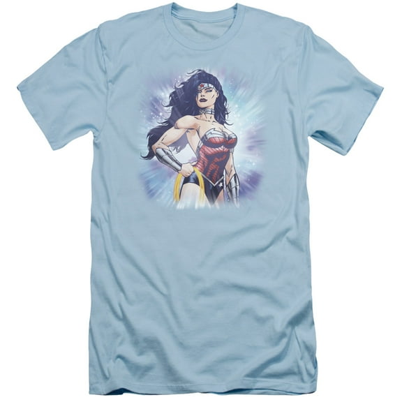 JLA Justice League Warrior S/S Adult 30/1 T-Shirt Light Blue