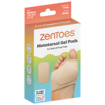 ZenToes Fabric Metatarsal Sleeve with Gel Cushion for Ball of Foot Pain Relief - 1 Pair - Beige