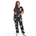 thumbnail image 3 of Yspwyqan Womens Medical Scrub Sets Size XL, White Cat Floral V-Neck Scrub Top and Straight Leg Pants 2PCS, Lightweight Breathable Shirts with 6 Pockets for Salon Spa Work, 3 of 7