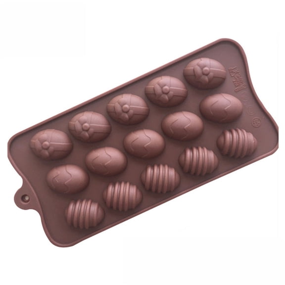 Costeam 3 Set Of 15 Cavity Easter Egg Silicone Mold,45 Cavity Total DIY Baking Tool for Large Batch Chocolate Candy Making and Easter Treat Decoration